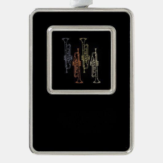 Trumpets  verzilverd omlijst ornament (Voorkant)