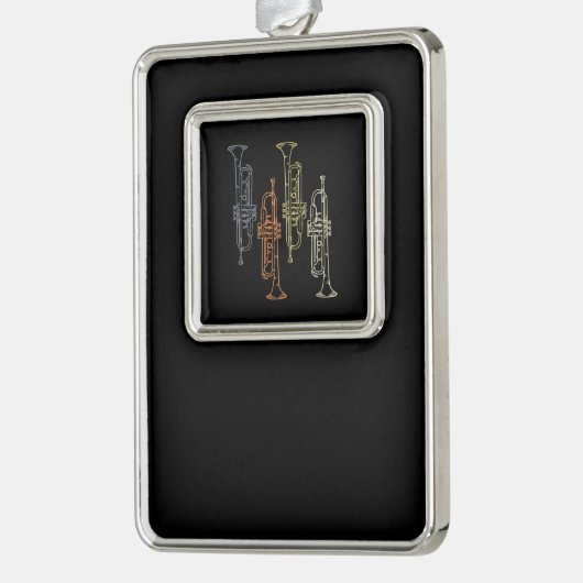 Trumpets  verzilverd omlijst ornament (Links)