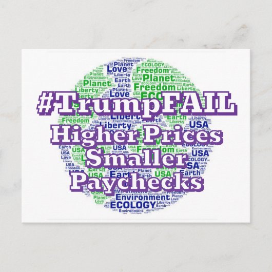 #trumpFAIL (Planeet Aarde) Briefkaart (Voorkant)