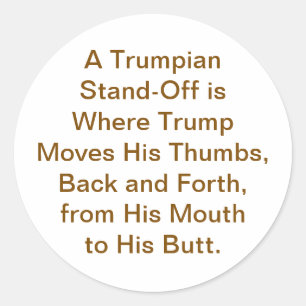 Trumpiaanse Standoff Hankamer Artjunkhaus Strip Ku Ronde Sticker