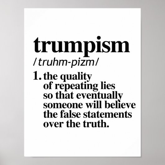 Trumpism Definition - De kwaliteit van het herhale Poster (Voorkant)