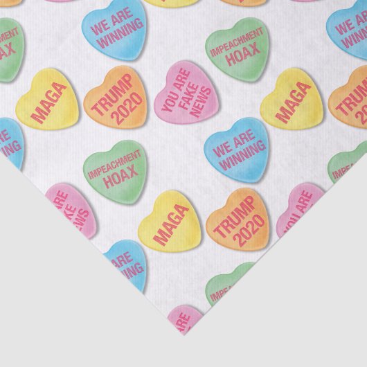 Trumpisms Snoep Hearts Tissuepapier (Detail)