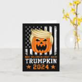 Trumpkin 2024 VS maken Halloween weer geweldig gra Kaart (Gele Bloem)
