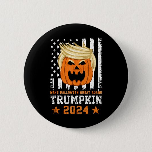Trumpkin 2024 VS maken Halloween weer geweldig gra Ronde Button 5,7 Cm (Voorkant)