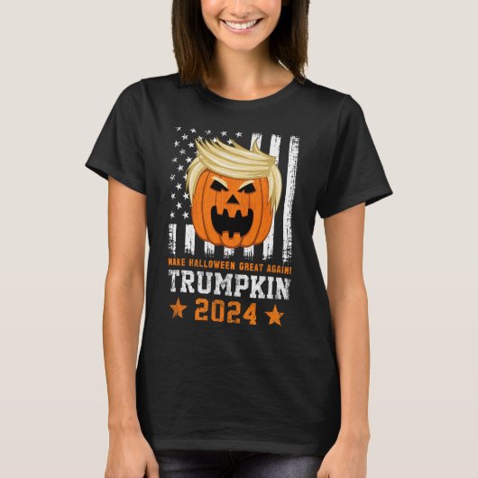 Trumpkin 2024 VS maken Halloween weer geweldig gra T-shirt (Voorkant)