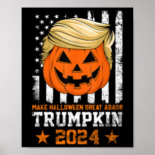 Trumpkin 2025 Amerikaanse vlag maak Halloween weer Poster
