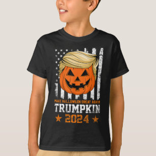 Trumpkin 2025 Amerikaanse vlag Maak Halloween weer T-shirt