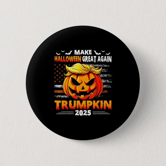 Trumpkin 2025 Usa Make Halloween Great Again Funny Ronde Button 5,7 Cm (Voorkant)
