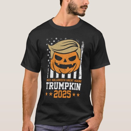 Trumpkin 2025 USA Make Halloween Great Again Funny T-shirt (Voorkant)