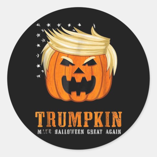Trumpkin - Beste Halloween kostuum Tri-Blend Ronde Sticker (Voorkant)
