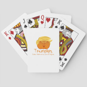 Trumpkin Classic & Funny Design voor Halloween Pokerkaarten