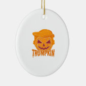 Trumpkin Classic – Pumpkin President Stijl Keramisch Ornament (Rechts)