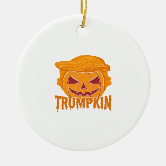 Trumpkin Classic – Pumpkin President Stijl Keramisch Ornament (Voorkant)