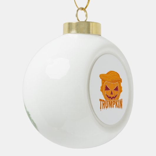 Trumpkin Classic – Pumpkin President Stijl Keramische Bal Ornament (Links)