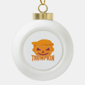 Trumpkin Classic – Pumpkin President Stijl Keramische Bal Ornament (Voorkant)