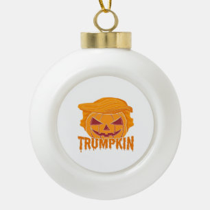 Trumpkin Classic – Pumpkin President Stijl Keramische Bal Ornament