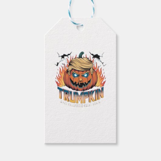 Trumpkin Classic – Spooky Pumpkin Design Cadeaulabel (Voorkant)