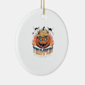 Trumpkin Classic – Spooky Pumpkin Design Keramisch Ornament (Rechts)