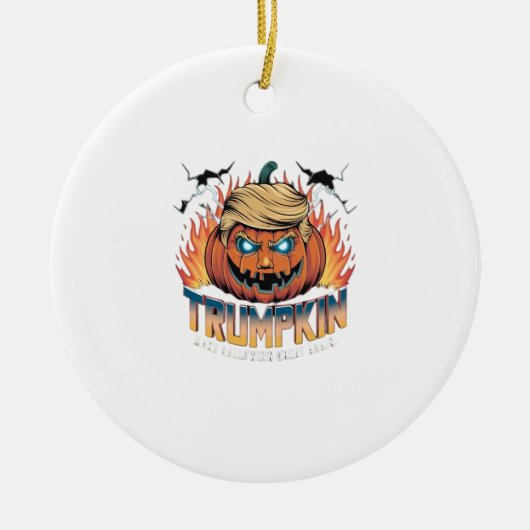 Trumpkin Classic – Spooky Pumpkin Design Keramisch Ornament (Voorkant)
