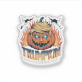 Trumpkin Classic – Spooky Pumpkin Design Sticker (Voorkant)