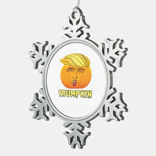 Trumpkin - Enge goede pompoen Tin Sneeuwvlok Ornament (Rechts)
