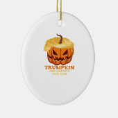 Trumpkin Funny Halloween Pumpkin - Klassiek Kostuu Keramisch Ornament (Rechts)