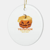 Trumpkin Funny Halloween Pumpkin - Klassiek Kostuu Keramisch Ornament (Links)