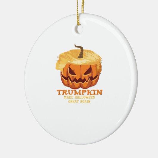 Trumpkin Funny Halloween Pumpkin - Klassiek Kostuu Keramisch Ornament (Links)