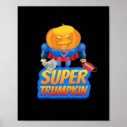 Trumpkin Funny Pumpkin Head Halloween Kostuumklass Poster (Voorkant)