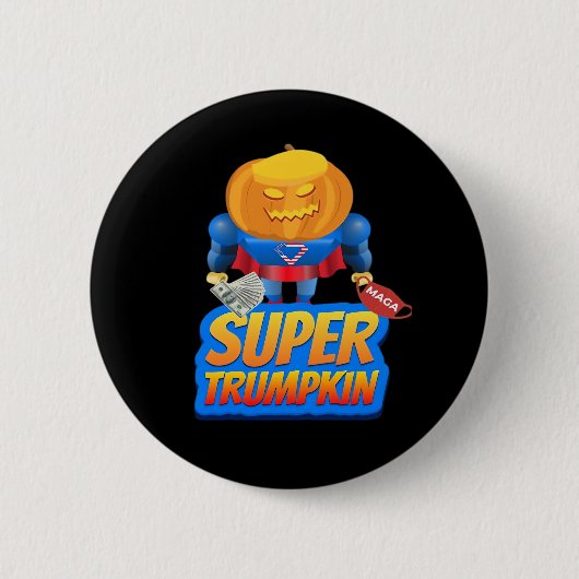 Trumpkin Funny Pumpkin Head Halloween Kostuumklass Ronde Button 5,7 Cm (Voorkant)