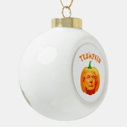 Trumpkin Grappig Halloween Kostuum - Retro MAGA St Keramische Bal Ornament (Links)