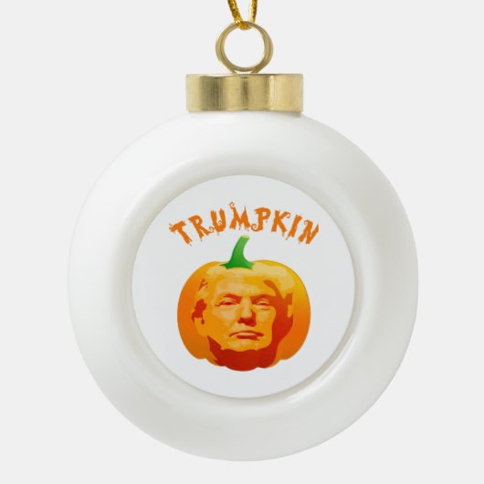 Trumpkin Grappig Halloween Kostuum - Retro MAGA St Keramische Bal Ornament (Voorkant)