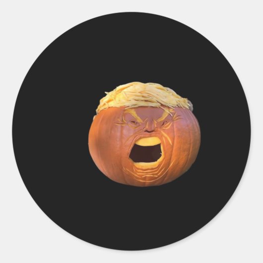 Trumpkin - Grappig Halloween Ronde Sticker (Voorkant)