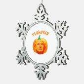 Trumpkin Grappig Halloween – Spooky Parody Edition Tin Sneeuwvlok Ornament (Rechts)