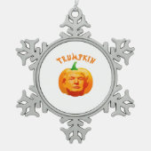 Trumpkin Grappig Halloween – Spooky Parody Edition Tin Sneeuwvlok Ornament (Voorkant)