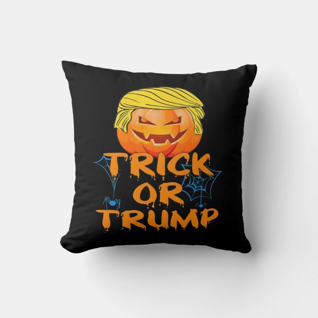 Trumpkin Grappig Ontwerp voor Halloween Kussen (Voorkant)