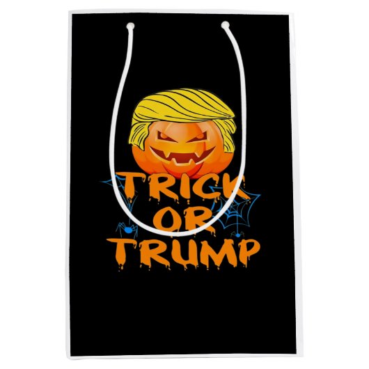 Trumpkin Grappig Ontwerp voor Halloween Medium Cadeauzakje (Voorkant)