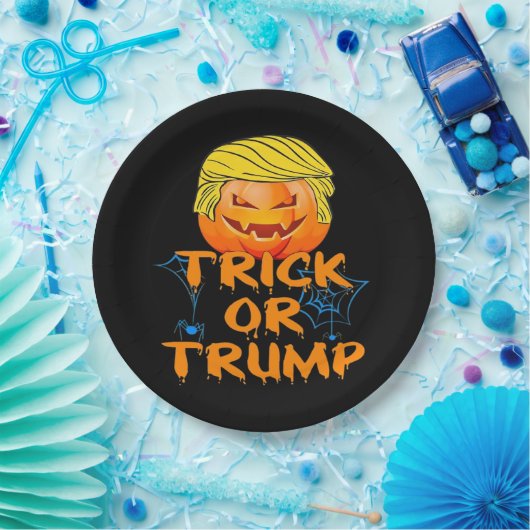 Trumpkin Grappig Ontwerp voor Halloween Papieren Bordje (Feest)