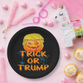 Trumpkin Grappig Ontwerp voor Halloween Papieren Bordje (Feest)