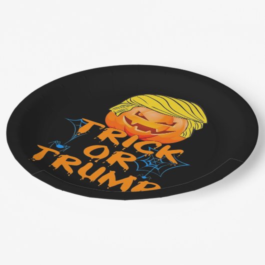 Trumpkin Grappig Ontwerp voor Halloween Papieren Bordje (Gekanteld)