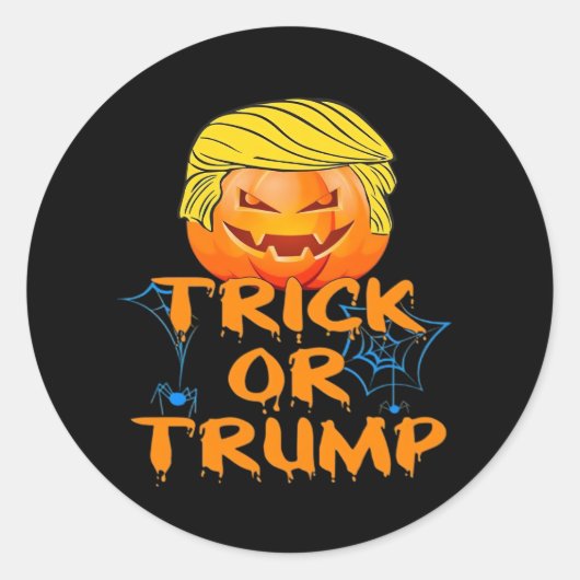 Trumpkin Grappig Ontwerp voor Halloween Ronde Sticker (Voorkant)