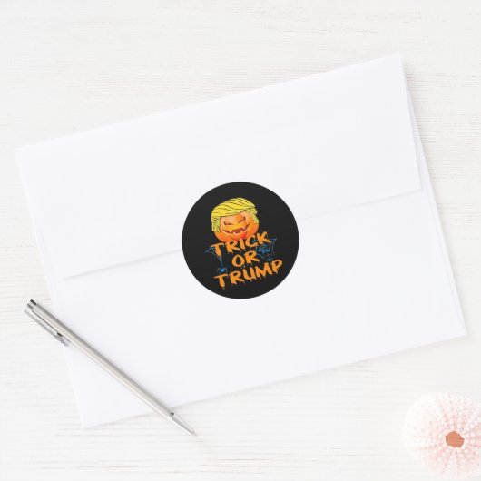 Trumpkin Grappig Ontwerp voor Halloween Ronde Sticker (Envelop)