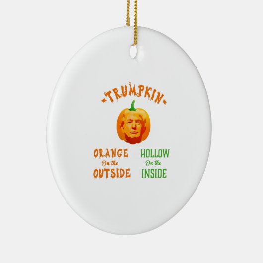 Trumpkin Grappige Halloween Classic Keramisch Ornament (Rechts)