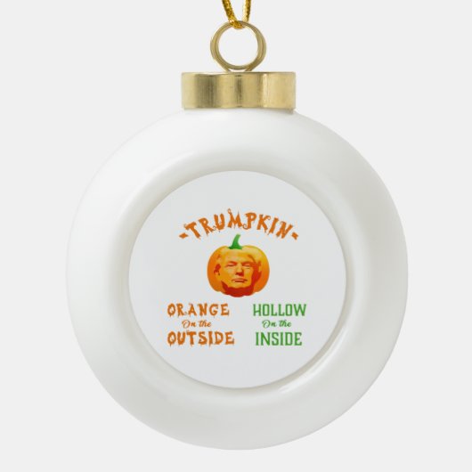 Trumpkin Grappige Halloween Classic Keramische Bal Ornament (Voorkant)