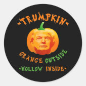 Trumpkin Grappige Halloween Classic Ronde Sticker (Voorkant)