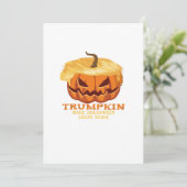 Trumpkin Grappige Halloween Pompoen – Klassieke Ko Feestdagenkaart (Staand voorkant)