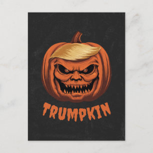 Trumpkin - Grinning Donald Trump Halloween Pompoen Briefkaart