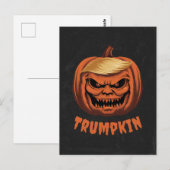 Trumpkin - Grinning Donald Trump Halloween Pompoen Briefkaart (Voorkant / Achterkant)