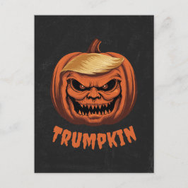 Trumpkin - Grinning Donald Trump Halloween Pompoen Feestdagenkaart