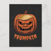 Trumpkin - Grinning Donald Trump Halloween Pompoen Feestdagenkaart (Voorkant)